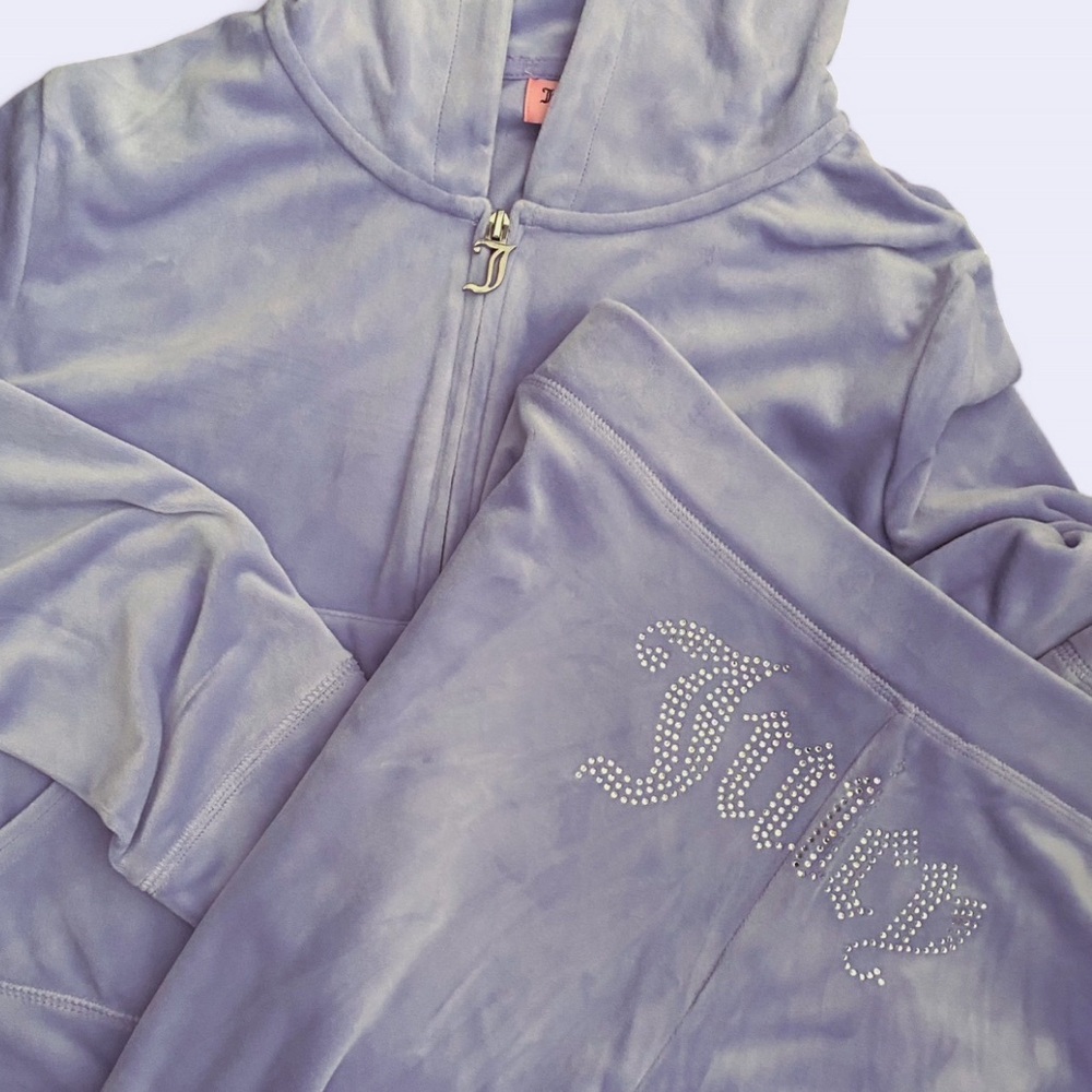 NWT Juicy Couture Velour Tracksuit Pastel Purple Bedazzled Jacket AND Pants!